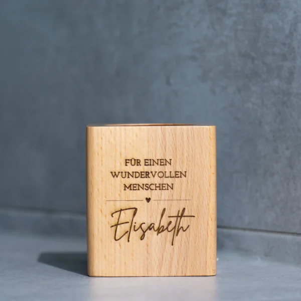 Für Freunde | Personalisierter Holzblumentopf – Bild 5