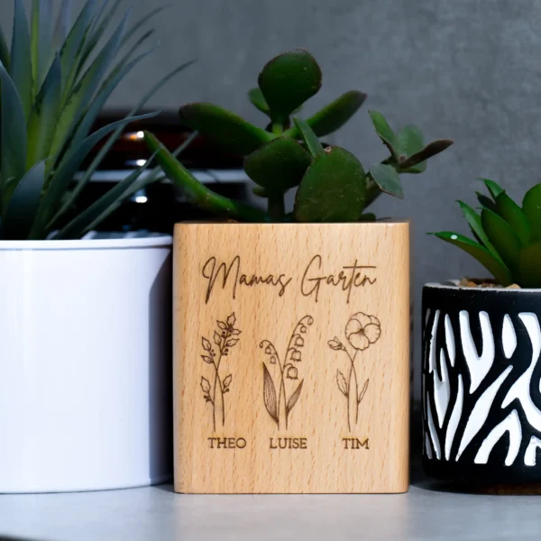 Für Mama | Personalisierter Holzblumentopf – Bild 4
