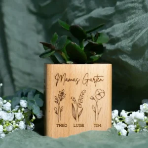 Für Mama | Personalisierter Holzblumentopf