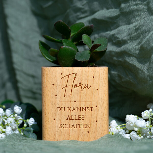 Mutmacher | Personalisierter Holzblumentopf – Bild 4